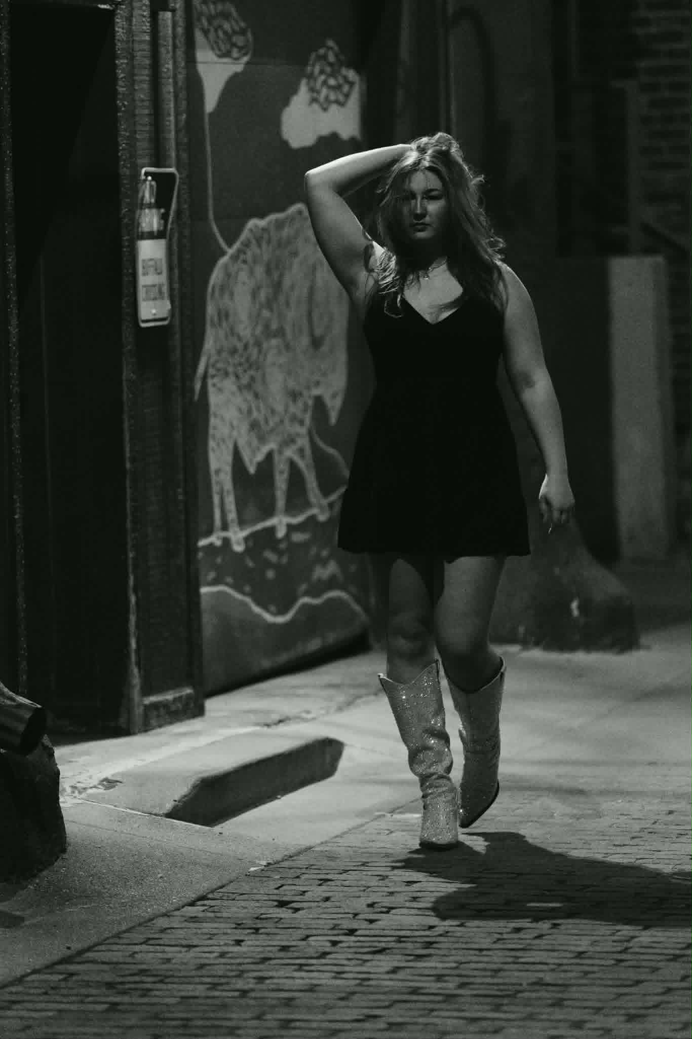 Black-and-white portrait of Briella Steiner